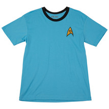 Star Trek Commander Spock Badge T-Shirt Blue - £26.03 GBP+