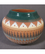 Navajo Pottery Small Pot Handmade 4&quot; x 2.5&quot; Green  with Authenticity No ... - $19.77