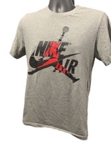Jordan T Shirt Men Small Gray Short Sleeve Jumpman Logo Spell Out - $13.68