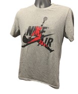 Jordan T Shirt Men Small Gray Short Sleeve Jumpman Logo Spell Out - £10.69 GBP