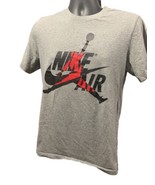 Jordan T Shirt Men Small Gray Short Sleeve Jumpman Logo Spell Out - $22.76 CAD