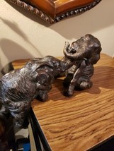 Antiqued French Playful Elephants Statue Modern Art Sculpture Uttermost - $49.99