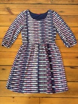 Red Camel Tie Dye Pattern Baby Doll 3/4 Sleeve Knit Funky Dress M 33&quot; Chest - $372.92 MXN