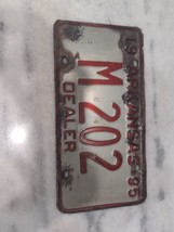 Vintage 1995 Arkansas Dealer License Plate M2 202 Expired Red Text - £11.89 GBP