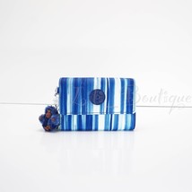 NWT Kipling AC3739 PIXI Snap Medium Trifold Wallet Nylon Regal Stripe Blue Multi - £31.02 GBP