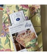 APRIL CORNELL WILDFLOWERS OBLONG TABLECLOTH 60”x 120“ YELlOW, PINK, PURP... - $64.07