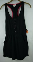 ORageous Womens Henley Racer Tank Coverup Size M Black New W/ Tags - £8.01 GBP