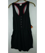 ORageous Womens Henley Racer Tank Coverup Size M Black New W/ Tags - £8.01 GBP