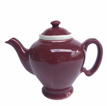 Vintage McCormick Tea Advertising Hall Burgundy Teapot Baltimore MD Ceramic 6.5&quot; - £22.21 GBP