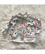 Carters Floral Bomber Sweatshirt Jacket Gray Full Zip Baby Girl 0-3M 0-3... - $9.88