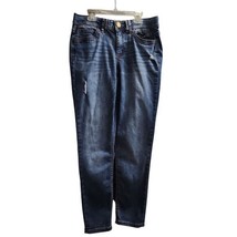 Democracy Women&#39;s Distressed Skinny Jeans Ab Technology Denim Blue Size 8 - $34.65