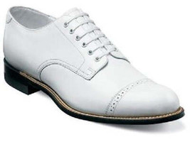 Stacy Adams Men Dress Classic Cap Toe Lace Shoes White Madison Biscuit 00012-07 - £104.23 GBP