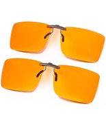 2 Pcs Clip-on Blue Light Blocking Glasses Night Driving Sunglasses NEW U... - £23.62 GBP