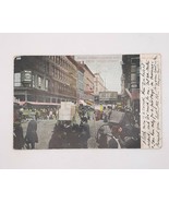 Adams St 1908 East frm State St Chicago IL Carriages People Hats Postcar... - $15.42