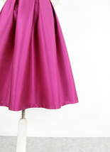 Black A-line Pleated Midi Skirt Outfit Women Custom Plus Size Party Midi Skirt image 9