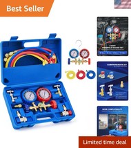 Professional 3-Way AC Gauge Kit for R134a, R12 &amp; R502 with Color-Coded H... - $74.99