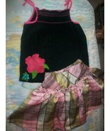 Girl&#39;s Children&#39;s Place Pink &amp; Gold Plaid SKIRT &amp; Top Excellent Conditio... - $17.82 CAD