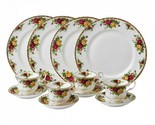 Royal Albert Old Country Roses 12 PC Set of 4 Dinner Plates-4 Cups-4 Sau... - $221.35