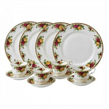 Royal Albert Old Country Roses 12 PC Set of 4 Dinner Plates-4 Cups-4 Sau... - £176.02 GBP