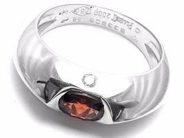 Authentic! Piaget 18k White Gold Diamond Garnet Modern Dome Band Ring Cert. - £1,395.24 GBP