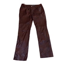 Gap Vintage Y2K Boot Cut Real Leather Pants 2000s in Brown Women&#39;s Sz 8 - $79.15