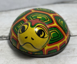 2&quot; Vintage Japan Koyo TURTLE Tin Collectible Green Yellow Red Litho Fric... - £10.59 GBP