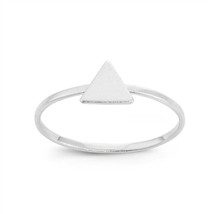 Sterling Silver Small Shiny Triangle Ring - £14.51 GBP