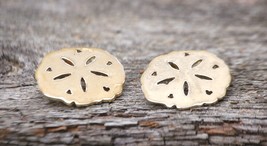 Enamel Sand Dollar Earrings Pierced Vintage - $9.89