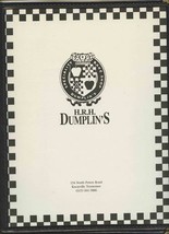 H R H Dumplin&#39;s Menu North Peters Road Knoxville Tennessee 1990&#39;s - £13.96 GBP