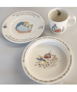 Wedgwood Peter Rabbit Beatrix Potter 3 Piece Child&#39;s Set Mug Plate Bowl ... - $37.40