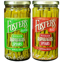 Fosters Pickled Asparagus- Variety Pack- 16Oz- (2 Pack)- Red Pepper and ... - $41.72