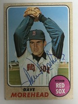 Dave Morehead Signed Autographed 1968 Topps Baseball Card - Boston Red Sox - £11.95 GBP