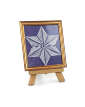 Belgium lace Christmas star framed wall art hanging vintage Belgian lace bobbin - £21.83 GBP