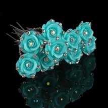 20pcs New Trinket Crystal Rhinestones Rose Flower Hairpins Headwear Hair Clips B - £8.34 GBP+