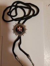 Knights Templar Bolo Necklace Tie -  White Cross on Red Templar Under image 2