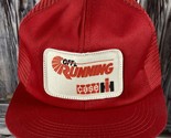 Vintage K-Brand Case IH &quot;OFF &amp; RUNNING&quot; Red Patch Snapback Trucker Hat USA - $24.18