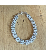Handcrafted Bracelet, Gray/Silver Glass Beads with gray glass seed bead accents - $11.65