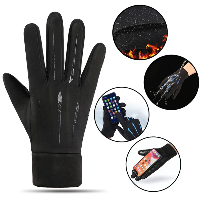 Winter Motorcycle Riding Warm Gloves Car Motorcross Touch Screen Windproof and - £12.49 GBP