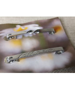 Pair Of Silver Tone Fabric / Scarf/ Tie Pins - $29.74 CAD