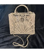 House Of Harlow 1960 Hand Woven Raffia Hand Bag Purse Gold Crossbody Str... - $3,079.76 MXN