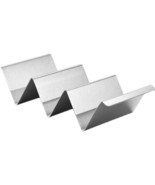 Taco Tray Stainless Steel 3 Taco Holder Double-Sided Stand for Taco Pres... - $14.79