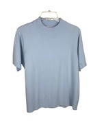 Vintage Jennifer Moore Short-Sleeve Mock-Neck Sweater Baby Blue Size L - €12,62 EUR