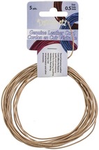 Dazzle It Genuine Leather Cord .5mm Round 5yd Natural - $88.88 CAD
