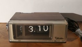 Vintage Sears &amp; Roebuck Flip Alarm Clock Tradition Model 7132 MCM Wood G... - $31.67