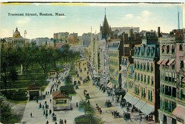 Birds Eye View Tremont Street Boston Cars Horse and Buggies DB Postcard MA P875 - £3.64 GBP