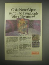 1990 Capcom Viper Video Game Ad - Code Name: You&#39;re Drug Lord&#39;s worst nightmare - £14.78 GBP