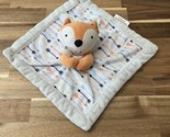 Falls Creek Orange Fox Rattle Grey White Arrows Baby Lovey Security Blanket - $16.14