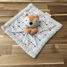 Falls Creek Orange Fox Rattle Grey White Arrows Baby Lovey Security Blanket - £12.87 GBP