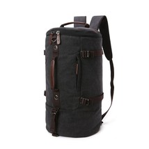Scione Men Travel Backpack Male Canvas Luggage Duffel Cylinder Bag  Mountaineeri - £61.70 GBP