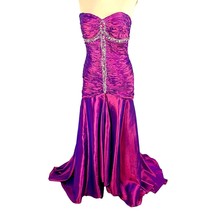 Tony Bowl Le Gala Mermaid Strapless Pageant Rhinestone Formal Gown Purpl... - $123.75